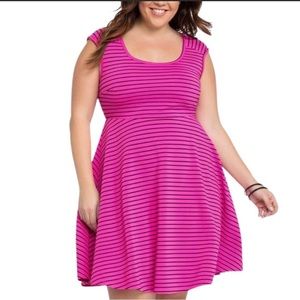 Torrid Striped Cross Back Skater Dress